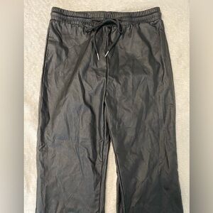 NWOT Faux Leather Black Joggers